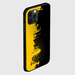 Чехол для iPhone 12 Pro ЧЕРНО ЖЕЛТЫЙ ГРАНЖ GRUNGE Z, цвет: 3D-черный — фото 2