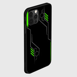 Чехол для iPhone 12 Pro ФУТУРИСТИЧНАЯ БРОНЯ ЗЕЛЕНАЯ, цвет: 3D-черный — фото 2