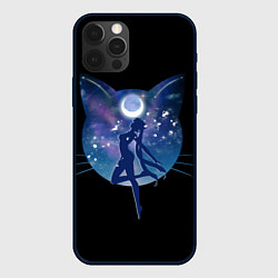 Чехол для iPhone 12 Pro Sailor Moon силуэт, цвет: 3D-черный