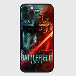 Чехол для iPhone 12 Pro Battlefield 2042 Soldier face, цвет: 3D-черный