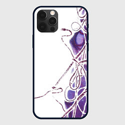 Чехол для iPhone 12 Pro Фиолетовые нити, цвет: 3D-черный