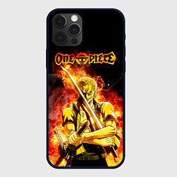 Чехол iPhone 12 Pro Зоро в огне One Piece Большой куш