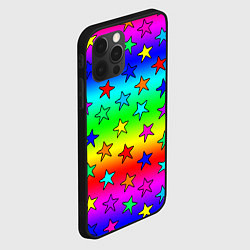 Чехол для iPhone 12 Pro Радужные звезды, цвет: 3D-черный — фото 2