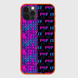 Чехол для iPhone 12 Pro POP it NEON, цвет: 3D-красный