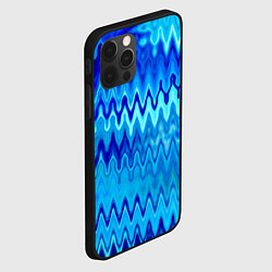 Чехол для iPhone 12 Pro Синий-голубой абстрактный узор, цвет: 3D-черный — фото 2