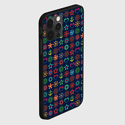 Чехол для iPhone 12 Pro Морской разноцветный узор, цвет: 3D-черный — фото 2