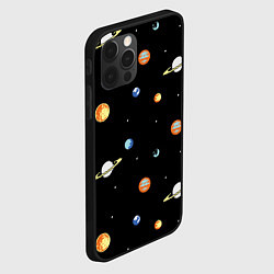 Чехол для iPhone 12 Pro Планеты в космосе, цвет: 3D-черный — фото 2