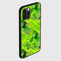 Чехол для iPhone 12 Pro Ярко-зеленый абстрактный узор, цвет: 3D-черный — фото 2