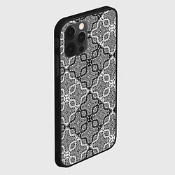 Чехол для iPhone 12 Pro Черно-белый орнамент, цвет: 3D-черный — фото 2