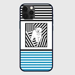 Чехол для iPhone 12 Pro Белый медведь, цвет: 3D-черный