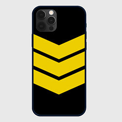 Чехол для iPhone 12 Pro Три полоски, цвет: 3D-черный