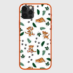 Чехол для iPhone 12 Pro Милый тигр, цвет: 3D-красный