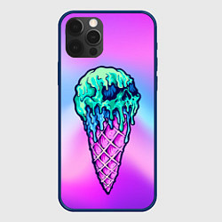 Чехол для iPhone 12 Pro Мороженое Ice Scream Череп Z, цвет: 3D-тёмно-синий
