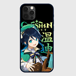 Чехол для iPhone 12 Pro Венти, Genshin Impact, цвет: 3D-черный