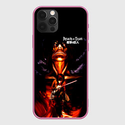 Чехол для iPhone 12 Pro Леви и Титан - Атака на титанов, цвет: 3D-малиновый