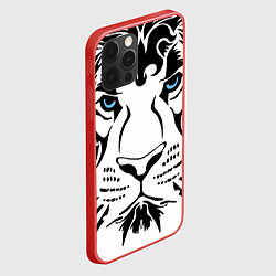 Чехол для iPhone 12 Pro Водяной голубоглазый тигр, цвет: 3D-красный — фото 2