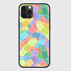 Чехол для iPhone 12 Pro Цветные пластыри, цвет: 3D-черный