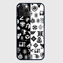 Чехол iPhone 12 Pro DESTINY LOGOBOMBING ЧЁРНО БЕЛОЕ