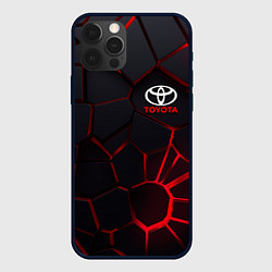 Чехол для iPhone 12 Pro Тойота 3D плиты с подсветкой, цвет: 3D-черный