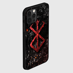 Чехол для iPhone 12 Pro BERSERK LOGO GRUNGE RED, цвет: 3D-черный — фото 2