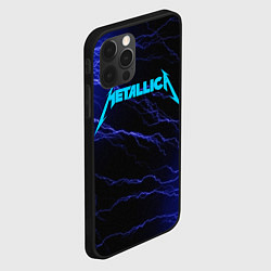 Чехол для iPhone 12 Pro METALLICA BLUE FLASH МЕТАЛЛИКА СИНИЕ МОЛНИИ, цвет: 3D-черный — фото 2