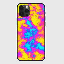 Чехол для iPhone 12 Pro Яркая абстракция космических красок, цвет: 3D-черный