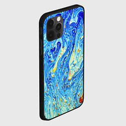 Чехол для iPhone 12 Pro Сползающие краски, цвет: 3D-черный — фото 2