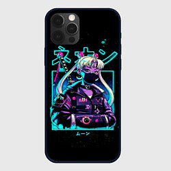 Чехол для iPhone 12 Pro Сейлор Мун неон, цвет: 3D-черный