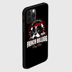 Чехол для iPhone 12 Pro Французский Бульдог French Bulldog, цвет: 3D-черный — фото 2