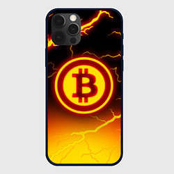 Чехол для iPhone 12 Pro ОГНЕННЫЙ БИТКОИН HODL IT BITCOIN, цвет: 3D-черный