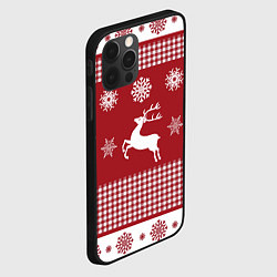 Чехол для iPhone 12 Pro Узор с оленями, цвет: 3D-черный — фото 2