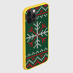 Чехол для iPhone 12 Pro Knitted Snowflake Pattern, цвет: 3D-желтый — фото 2