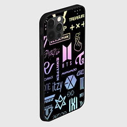 Чехол для iPhone 12 Pro K-pop лого исполнителей, цвет: 3D-черный — фото 2