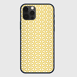 Чехол для iPhone 12 Pro Цветок Жизни золото, цвет: 3D-черный