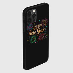 Чехол для iPhone 12 Pro Fireworks Explosinons Happy New Year, цвет: 3D-черный — фото 2