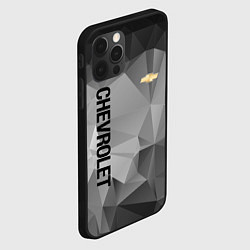 Чехол для iPhone 12 Pro Chevrolet Geometry, цвет: 3D-черный — фото 2