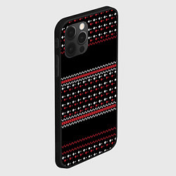 Чехол для iPhone 12 Pro НОВОГОДНИЙ ПАТТЕРН SWEATER, цвет: 3D-черный — фото 2