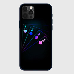 Чехол для iPhone 12 Pro НЕОНОВЫЕ КАРТЫ NEON, цвет: 3D-черный