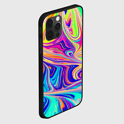 Чехол для iPhone 12 Pro Аномально яркие цветные разводы, цвет: 3D-черный — фото 2