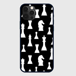 Чехол iPhone 12 Pro Белые шахматные фигуры