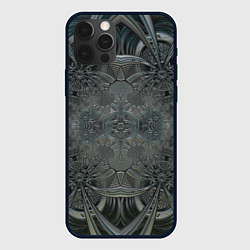 Чехол для iPhone 12 Pro Коллекция Фрактальная мозаика Серо-голубой 292-4, цвет: 3D-черный