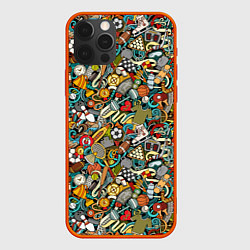 Чехол для iPhone 12 Pro СПОРТ Athlete, цвет: 3D-красный