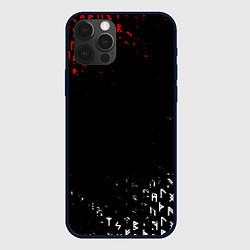 Чехол для iPhone 12 Pro КРАСНО БЕЛЫЕ РУНЫ, цвет: 3D-черный