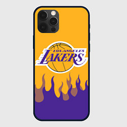 Чехол iPhone 12 Pro LA LAKERS NBA FIRE ЛЕЙКЕРС ОГОНЬ