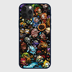 Чехол для iPhone 12 Pro DOTA 2 ВСЕ ПЕРСОНАЖИ В ЦВЕТЕ, цвет: 3D-черный