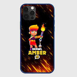 Чехол для iPhone 12 Pro Brawl Stars - Amber, цвет: 3D-тёмно-синий