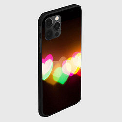 Чехол для iPhone 12 Pro Горящие сердца всех цветов радуги, цвет: 3D-черный — фото 2