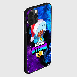 Чехол для iPhone 12 Pro LEON SHARK НОВОГОДНИЙ BRAWL STARS НЕОНОВЫЙ ОГОНЬ, цвет: 3D-черный — фото 2