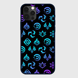 Чехол iPhone 12 Pro NEON SYMBOL HERO GENSHIN IMPACT