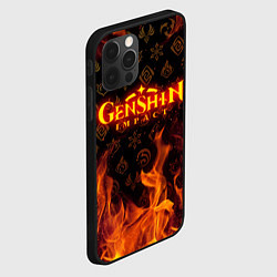 Чехол для iPhone 12 Pro GENSHIN IMPACT FIRE SYMBOL ОГНЕННАЯ СТИХИЯ, цвет: 3D-черный — фото 2